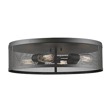 Z-Lite Meshsmith 4-Light Flush Mount Ceiling Light In Bronze