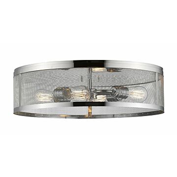 Z-Lite Meshsmith 4-Light Flush Mount Ceiling Light In Chrome