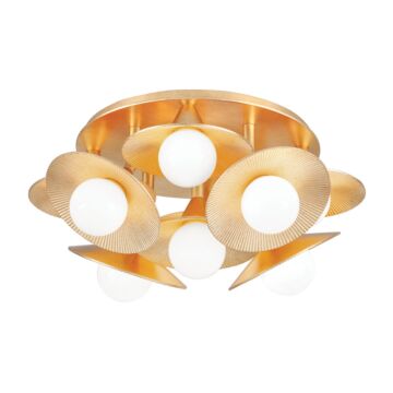 Emerald Nine Light Semi Flush Mount in Vintage Gold Leaf by Corbett Lighting