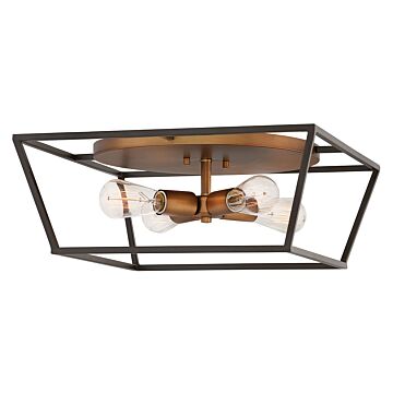 Hinkley Fulton 4-Light Flush Mount Ceiling Light In Bronze