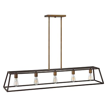Hinkley Fulton 5-Light Linear Chandelier In Bronze
