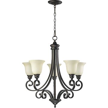 Bryant Five Light Chandelier in Oiled Bronze by Quorum International