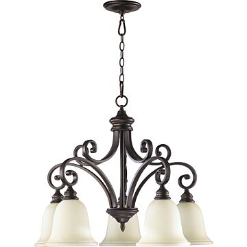 Bryant Five Light Chandelier in Oiled Bronze by Quorum International