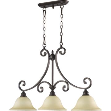 Bryant Three Light Island Pendant in Oiled Bronze by Quorum International