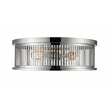 Z-Lite Camellia 4-Light Flush Mount Ceiling Light In Polished Nickel