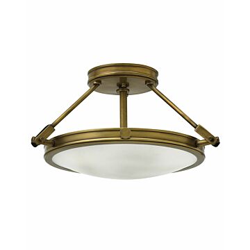 Hinkley Collier 3-Light Semi-Flush Ceiling Light In Heritage Brass