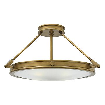 Hinkley Collier 4-Light Semi-Flush Ceiling Light In Heritage Brass