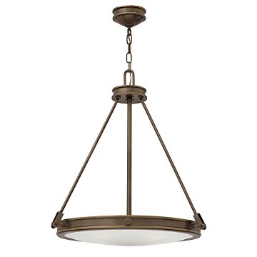 Hinkley Collier 4-Light Pendant In Light Oiled Bronze