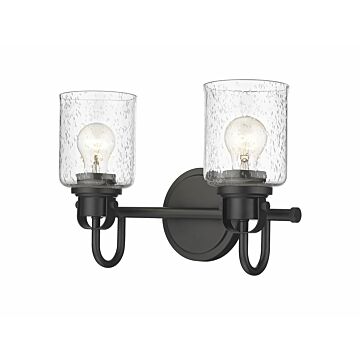 Z-Lite Kinsley 2-Light Bathroom Vanity Light In Matte Black