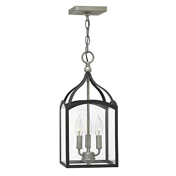 Hinkley Clarendon 3-Light Pendant In Aged Zinc