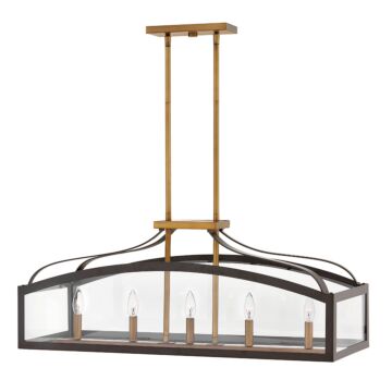 Hinkley Clarendon 5-Light Linear Chandelier In Bronze