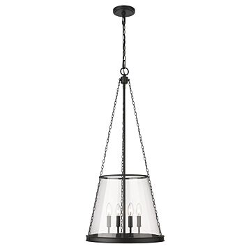 Z-Lite Prescott 4-Light Pendant Light In Matte Black