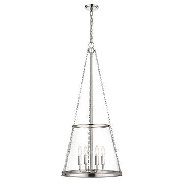 Z-Lite Prescott 4-Light Pendant Light In Polished Nickel