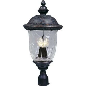 Carriage House DC Three Light Outdoor Pole Post Lantern in Oriental Bronze by Maxim