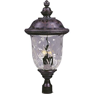 Carriage House DC Three Light Outdoor Pole Post Lantern in Oriental Bronze by Maxim