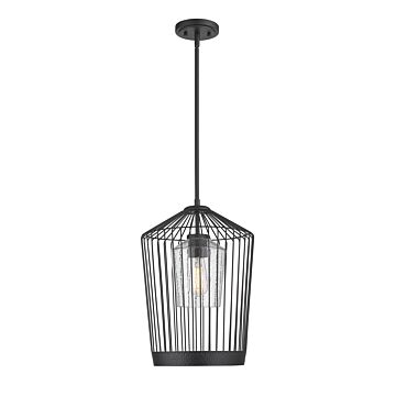 Z-Lite Lido 1-Light Pendant Light In Matte Black