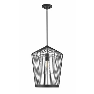 Z-Lite Lido 1-Light Pendant Light In Matte Black