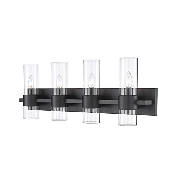 Z-Lite Lawson 4-Light Bathroom Vanity Light In Matte Black