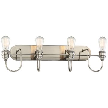 Minka Lavery Uptown Edison 4 Light 29 Inch Bathroom Vanity Light in Plated Pewter