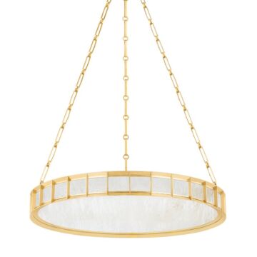 Leda LED Chandelier in Vintage Brass by Corbett Lighting