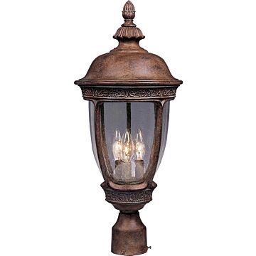 Knob Hill DC Three Light Outdoor Pole Post Lantern in Sienna by Maxim