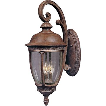 Knob Hill DC Three Light Outdoor Wall Lantern in Sienna by Maxim
