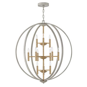 Hinkley Euclid 12-Light Pendant In Cement Gray