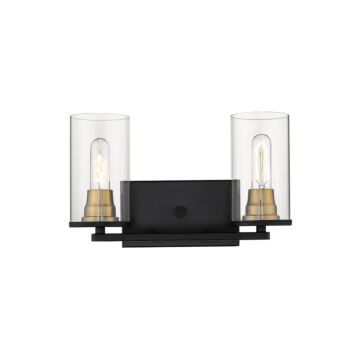 Pasadena Two Light Vanity in Matte Black Heirloom Bronze by Millennium