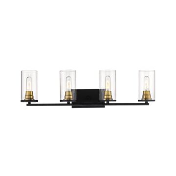 Pasadena Four Light Vanity in Matte Black Heirloom Bronze by Millennium