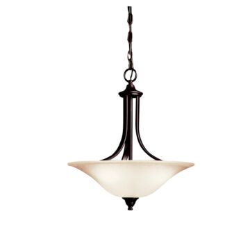 Dover Three Light Pendant Semi Flush Mount in Tannery Bronze by Kichler