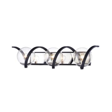 Curlicue Three Light Bath Vanity in Black   Polished Nickel by Maxim