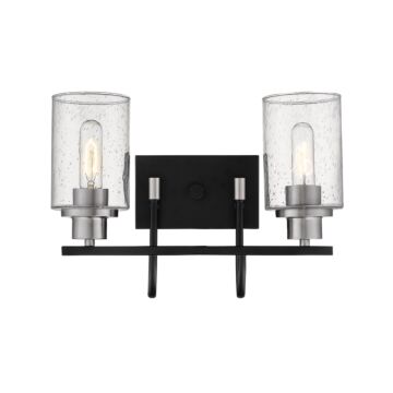 Clifton Two Light Vanity in Matte Black Brushed Nickel by Millennium