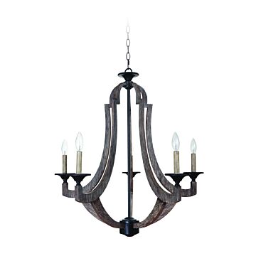 Winton Five Light Chandelier in Weathered Pine by Craftmade
