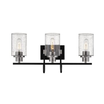 Clifton Three Light Vanity in Matte Black Brushed Nickel by Millennium