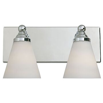 Hudson 2-Light Bathroom Vanity Light Bar in Chrome