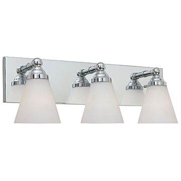 Hudson 3-Light Bathroom Vanity Light Bar in Chrome