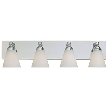 Hudson 4-Light Bathroom Vanity Light Bar in Chrome