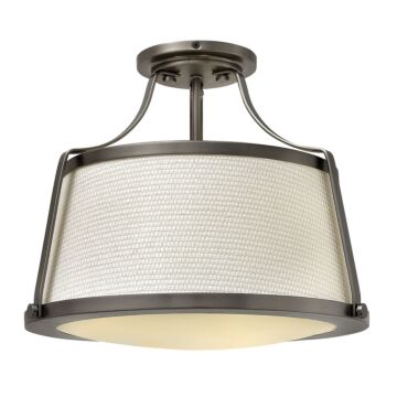 Hinkley Charlotte 1-Light Semi-Flush Ceiling Light In Antique Nickel