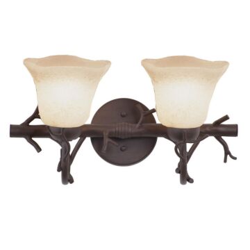 Vine Two Light Bath in Bark by Kalco