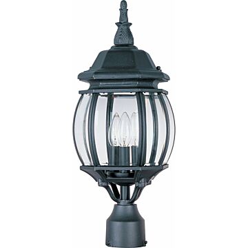 Crown Hill Three Light Outdoor Pole Post Lantern in Black by Maxim