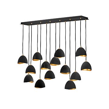 Hinkley Nula 14-Light Linear Chandelier In Shell Black