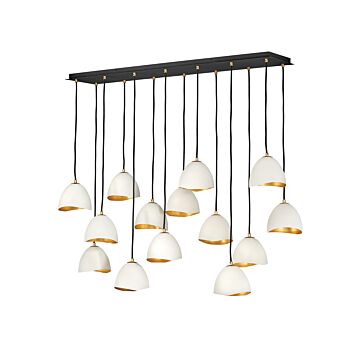 Hinkley Nula 14-Light Linear Chandelier In Shell White
