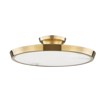 Draper LED Flush Mount in Aged Brass by Hudson Valley