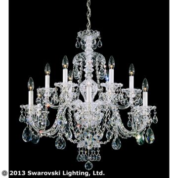 Sterling 12 Light Chandelier in Silver by Schonbek