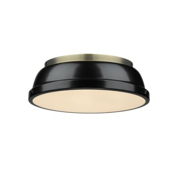 Duncan AB Two Light Flush Mount in Aged Brass by Golden