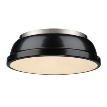 Duncan PW Two Light Flush Mount in Pewter by Golden
