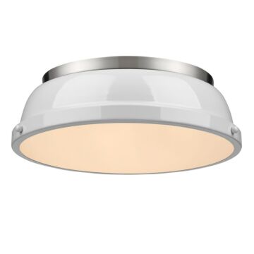 Duncan PW Two Light Flush Mount in Pewter by Golden