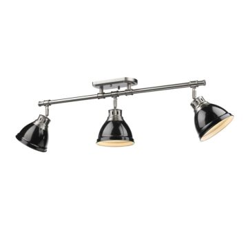 Duncan PW Three Light Semi Flush Mount in Pewter by Golden