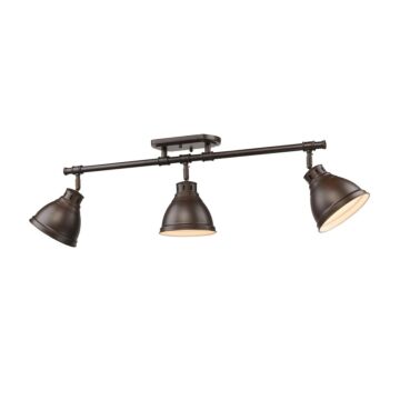 Duncan RBZ Three Light Semi Flush Mount in Rubbed Bronze by Golden