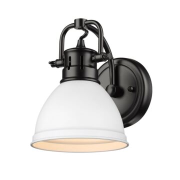 Duncan BLK One Light Bath Vanity in Matte Black by Golden